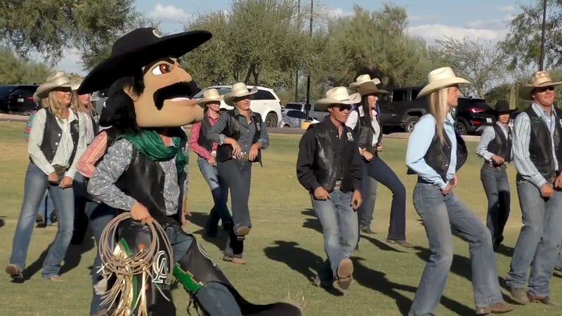 The Central Arizona College rodeo team showed off its dance moves in the Git Up Challenge.