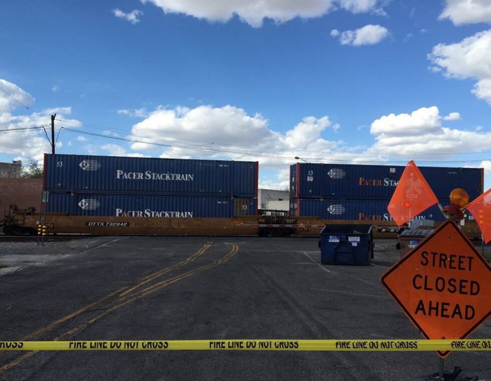 The train stopped and blocked several downtown streets. (Source: Tucson Police Department)
