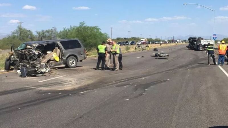 A blown out tire is believed to be a factor in the crash (Source: Tucson News Now).