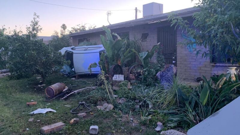 Car goes airborne crashes into house, no one seriously hurt inside the vehicle. (Source:...