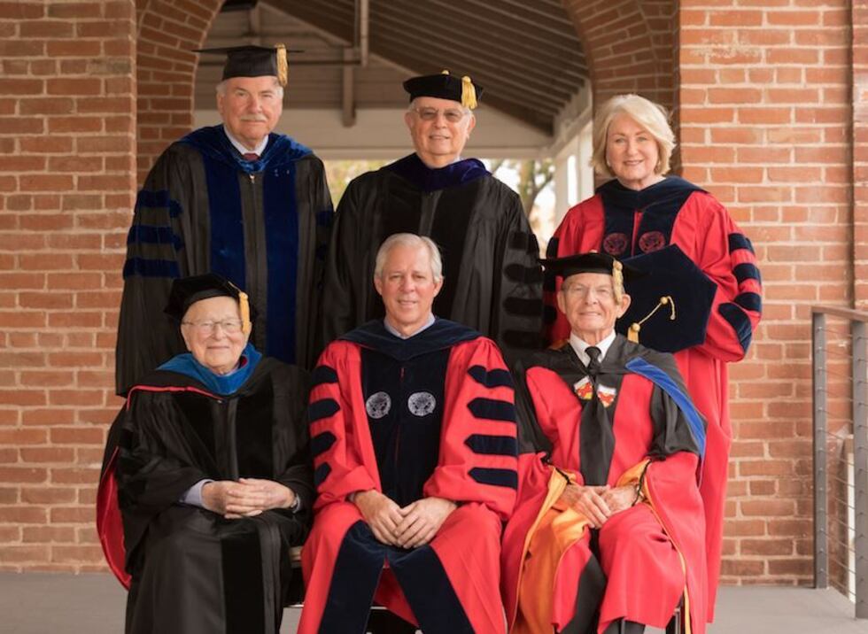 Six UA presidents, November 2017: (back row, from left) John Paul Schaefer, Manuel Trinidad...