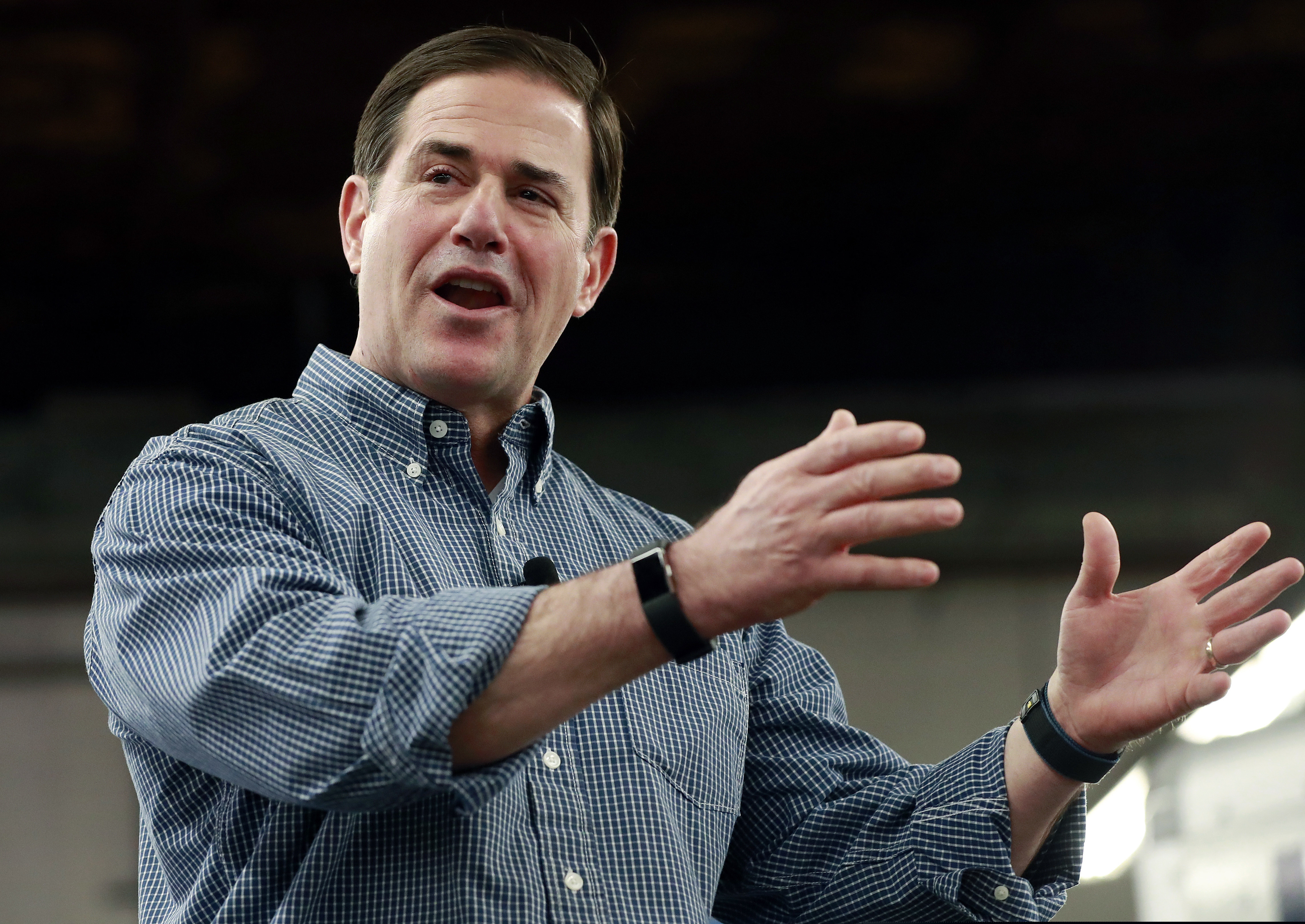 FILE - In this June 20, 2018, file photo, Arizona Gov. Doug Ducey, R, speaks at a campaign...