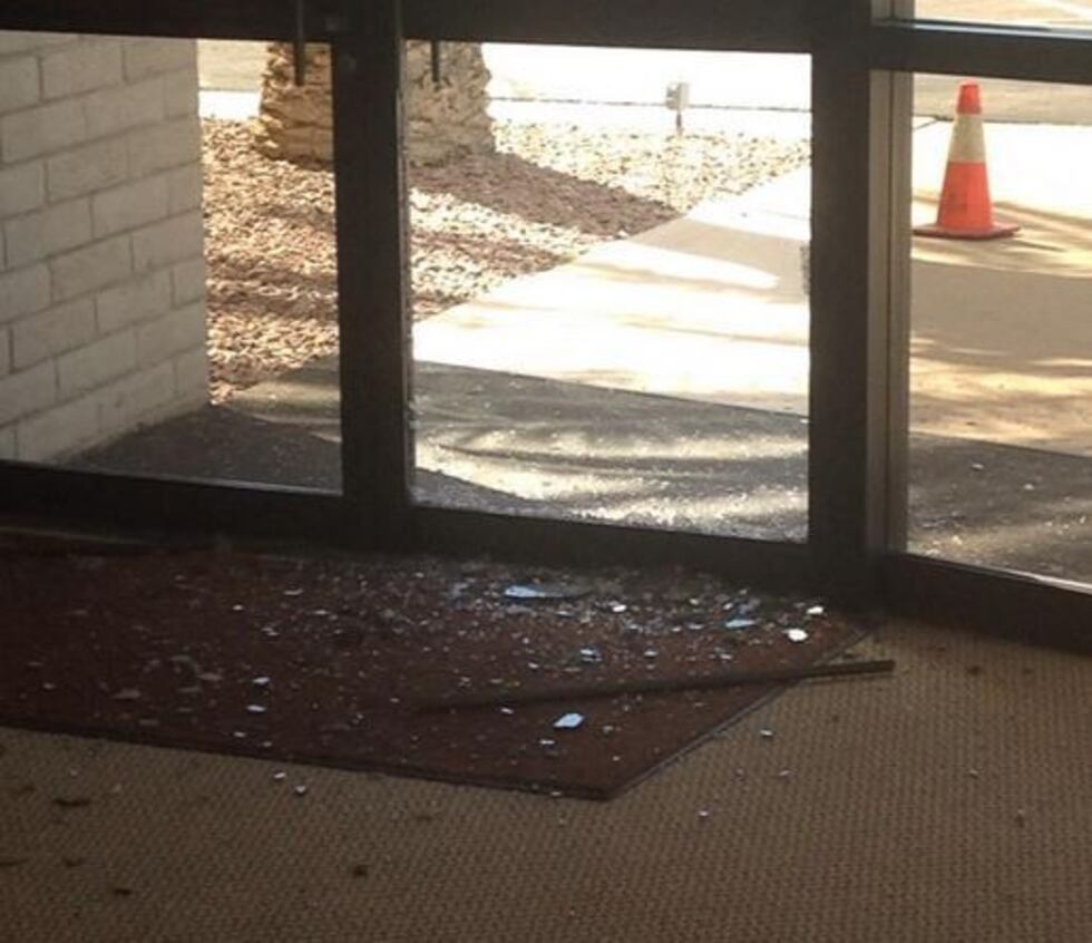 Damage at the Tucson Baptist Temple at 1525 S. Columbus Avenue. (Source: Tucson News Now)