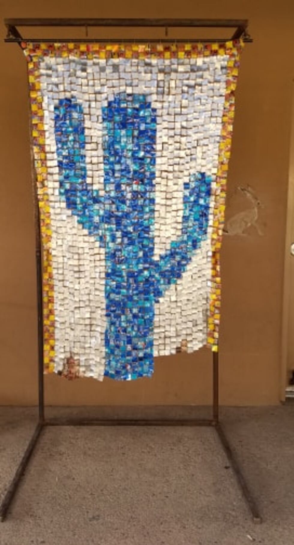 Blue Saguaro tapestry, almost completed (Source: Amy Orchard)