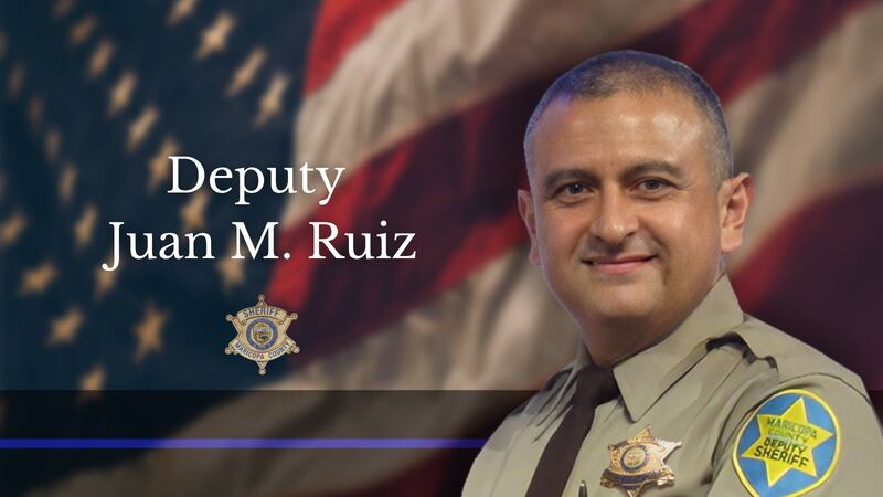 Maricopa County deputy Juan M. Ruiz is on life support and his organs will be donated. Ruiz...