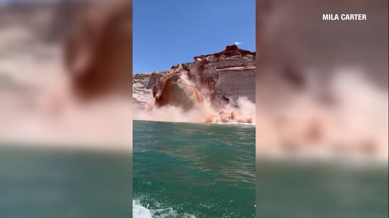 Mila Carter caught video of a massive rockslide.