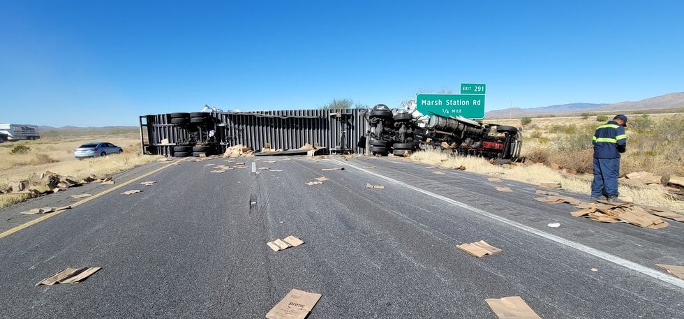 Westbound I-10 was closed because of a crash involving two tractor-trailers just east of Vail...