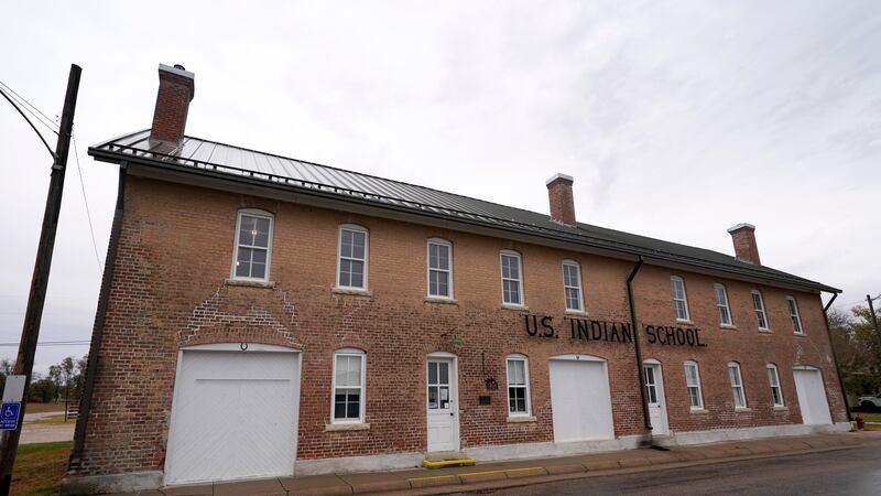 The museum building at the former Genoa Indian Industrial School is seen, Thursday, Oct. 27,...