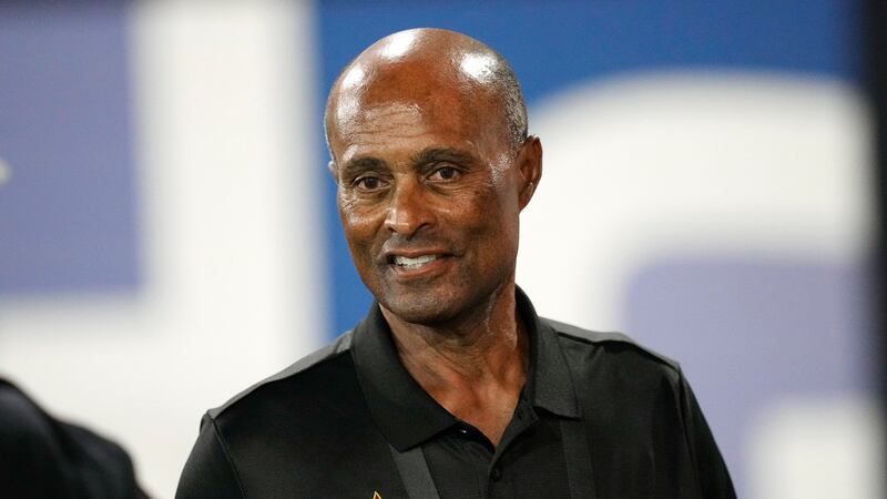 Arizona State Athletic Director Ray Anderson walks on the sideline during the second half of...
