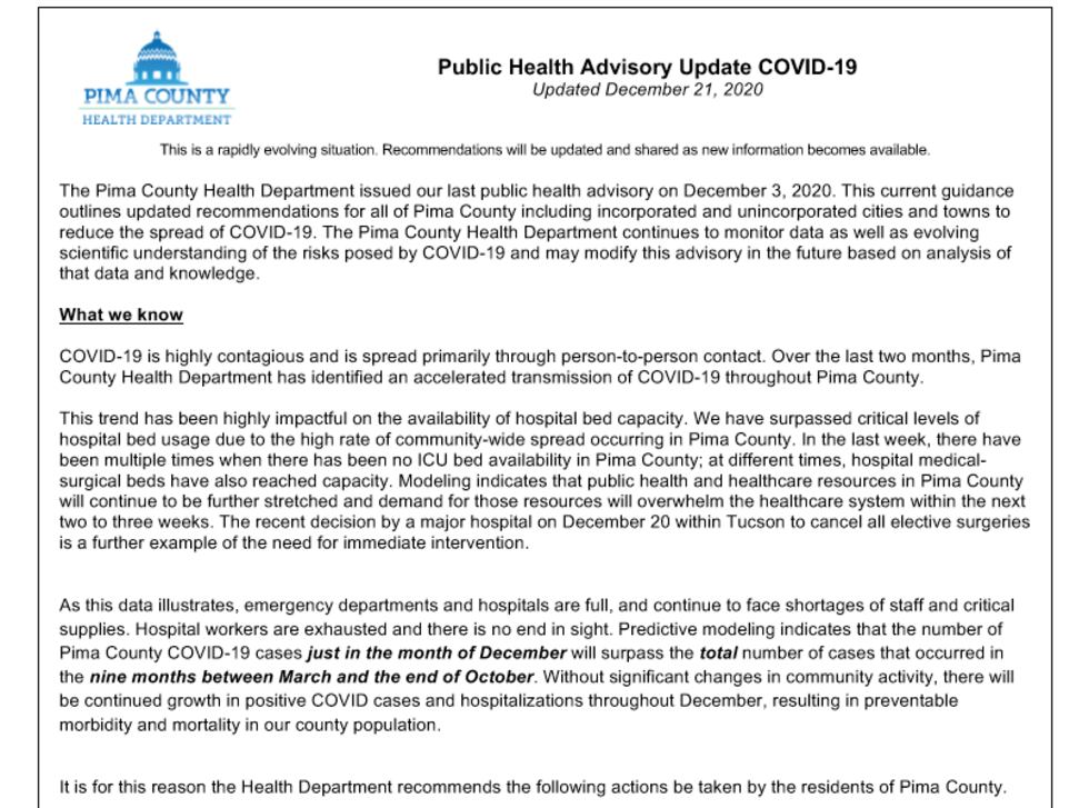 Public Health Advisory